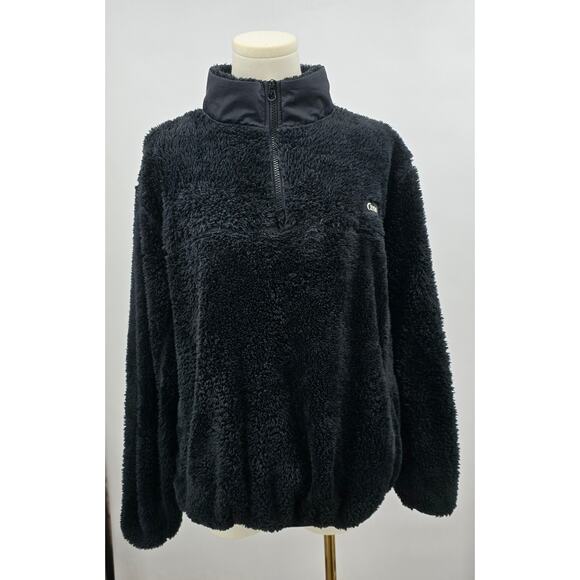 Zyia Black Quarter Zip Teddy Fleece - Picture 1 of 5